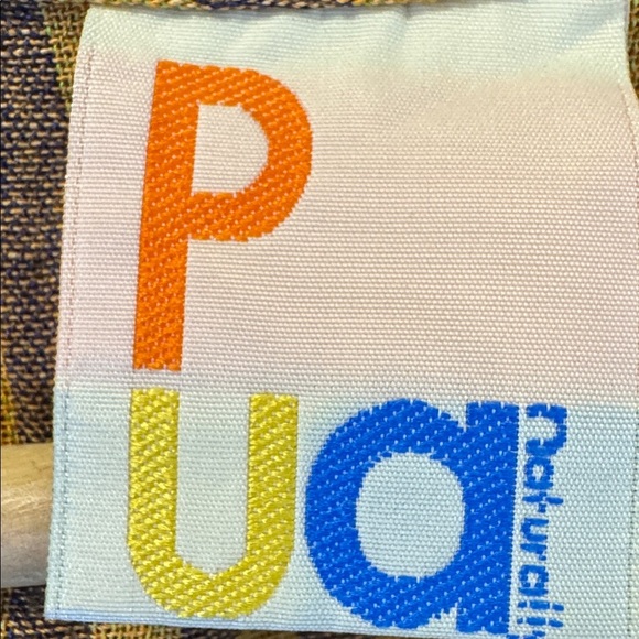 PUA Naturally Striped Mustard and Brown Long 20 Inch Sleeve blouse large NWOT - Picture 4 of 5